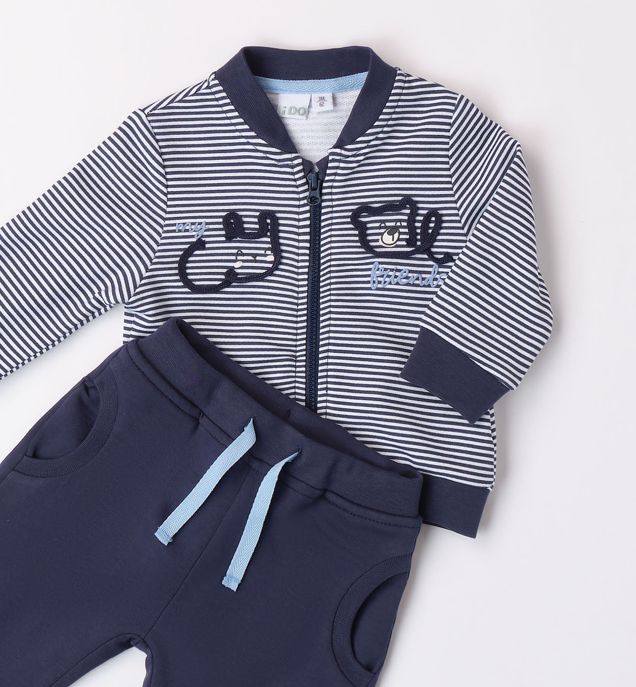 iDO Baby Boys Navy Stripe Jog Set