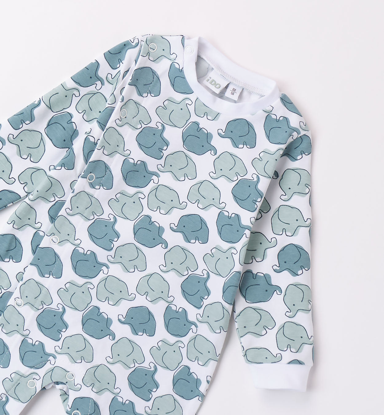 iDO Baby Boys Elephant Print Babygrow