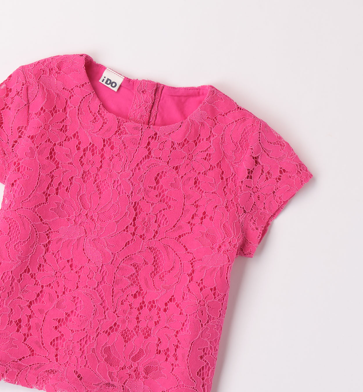 iDO Girls Pink Lace Top