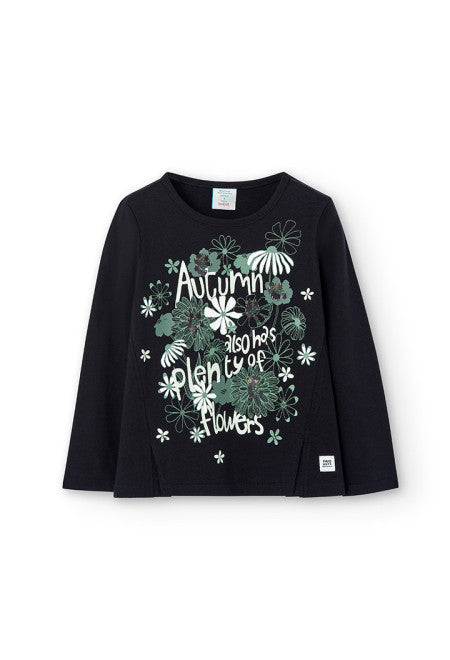 Boboli Girls Black Autumn Tee