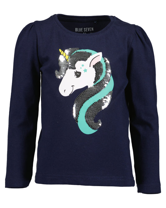 Farrah Navy Unicorn Top