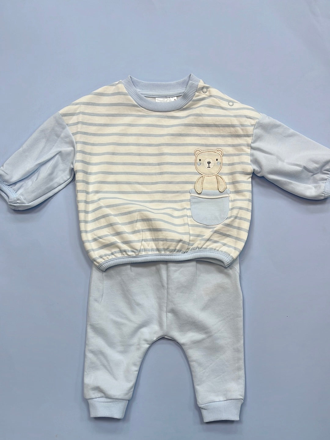 Baby Boys Blue Striped 2-Piece